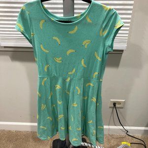 Girls Cat And Jack Teal with Yellow Banana Dress